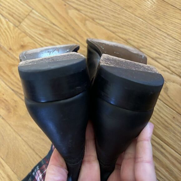 COACH CHRISSI SIGNATURE BLACK Leather Plaid Knee High Riding Boots Sz 7 - Picture 9 of 12